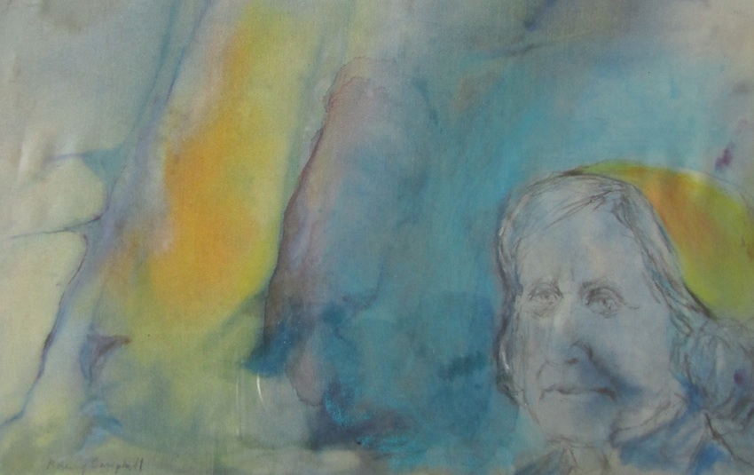 Rosemary Campbell | Grannie | Watercolour and Graphite on Silk | McATamney Gallery| Geraldine NZ